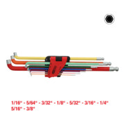 KS Tools Kugelkopf-Innensechskant-Winkelstiftschlüssel-Satz, 108° abgewinkelt, 9-tlg. Zoll-3
