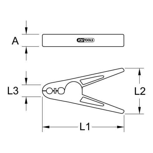 KS Tools Kunststoff-Klammer mit Schutzisolierung, groß, 165 mm