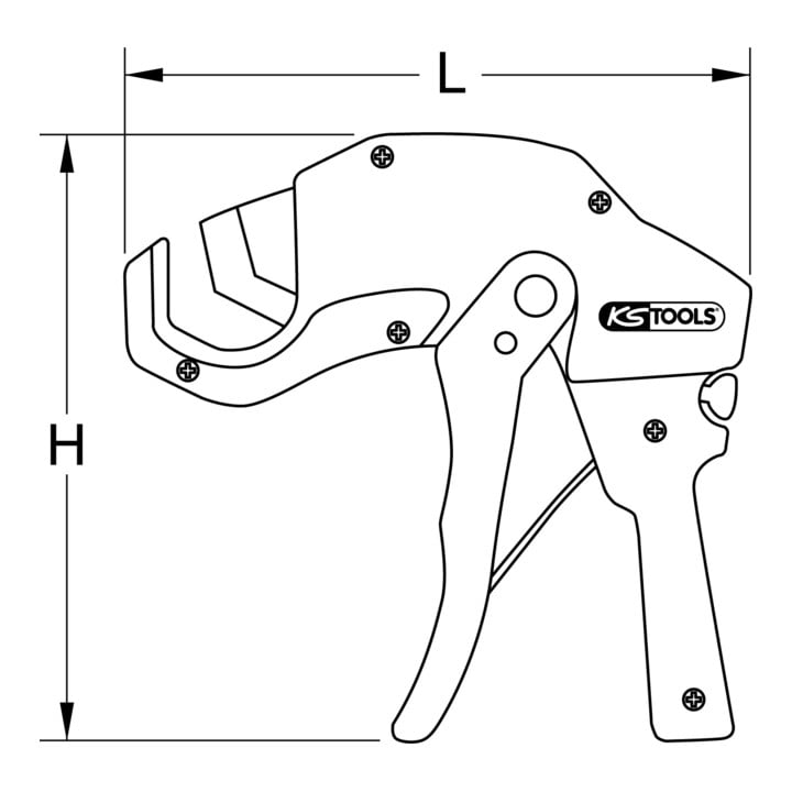 KS Tools Kunststoffrohr-Abstechpistole Ø 6-42mm, 210mm