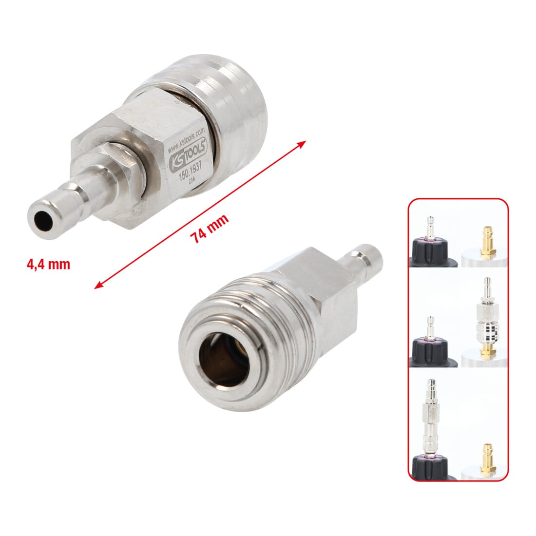 KS Tools Kupplung 4,4 mm auf 7,2 mm