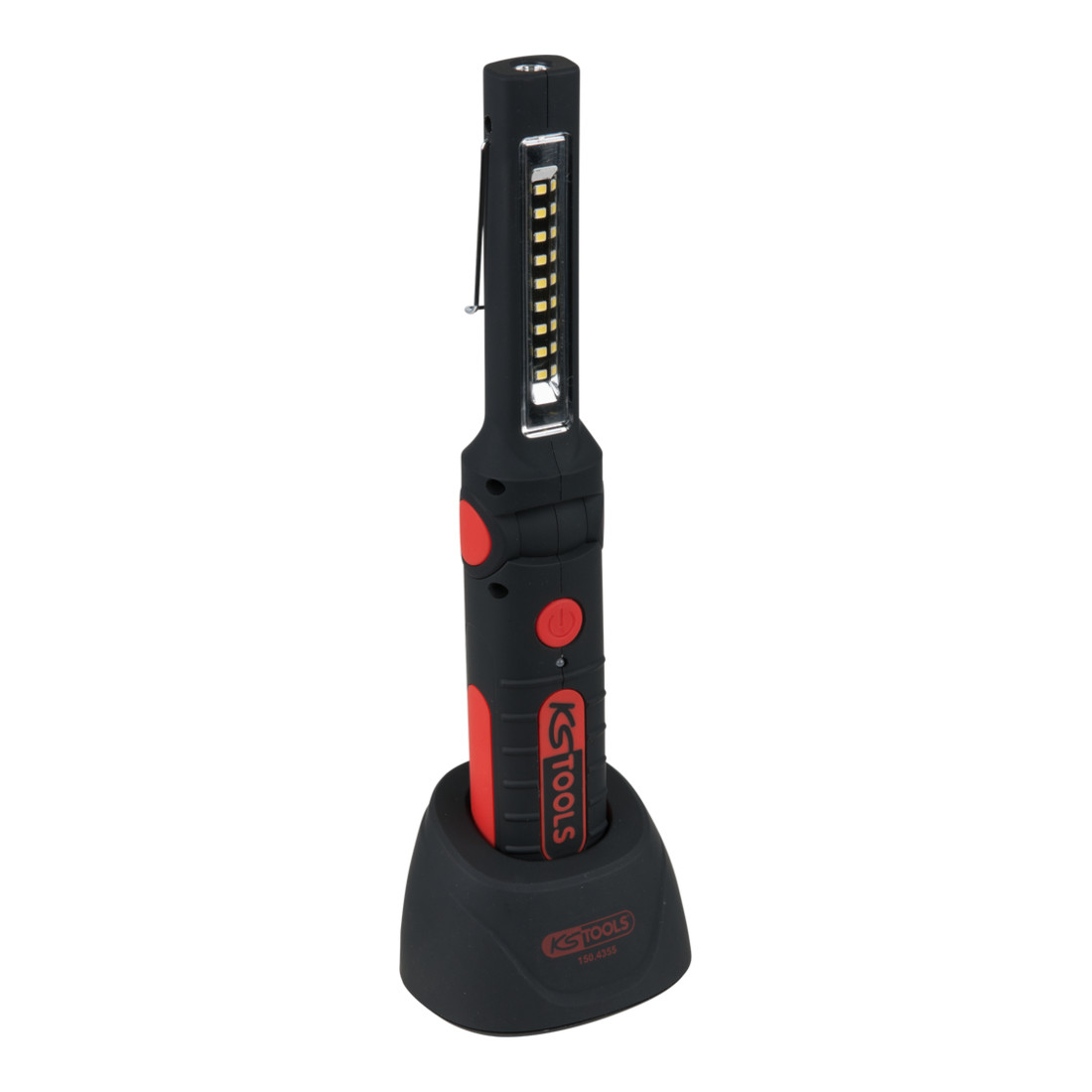 KS Tools Lampada da lavoro ricaricabile a LED, pieghevole, 9 + 1 LED