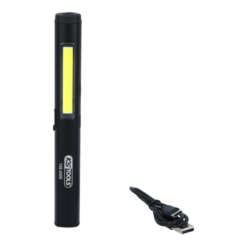 KS Tools Lampada di ispezione LED COB Stripe, 350 lumen con LED spot UV e puntatore laser