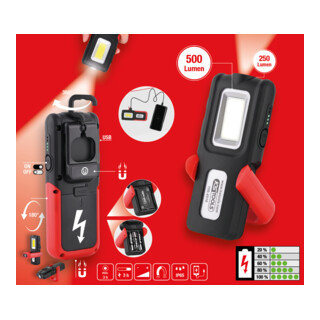 KS Tools Lampada portatile da officina, pieghevole, 500 lumen