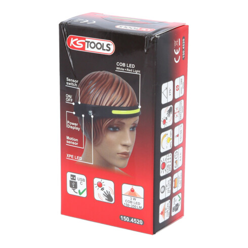 KS Tools Lampe frontale extérieure 270° avec capteur de mouvement