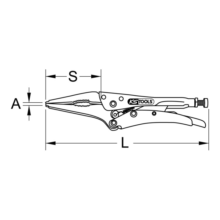 KS Tools Langbacken-Gripzange, 150mm