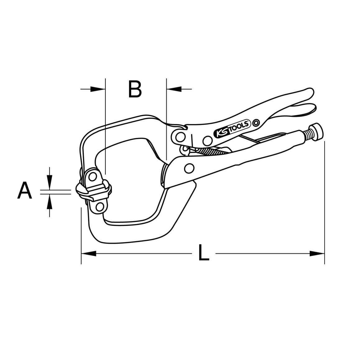 KS Tools lasklemtang, beweegbare bekken 0-105mm