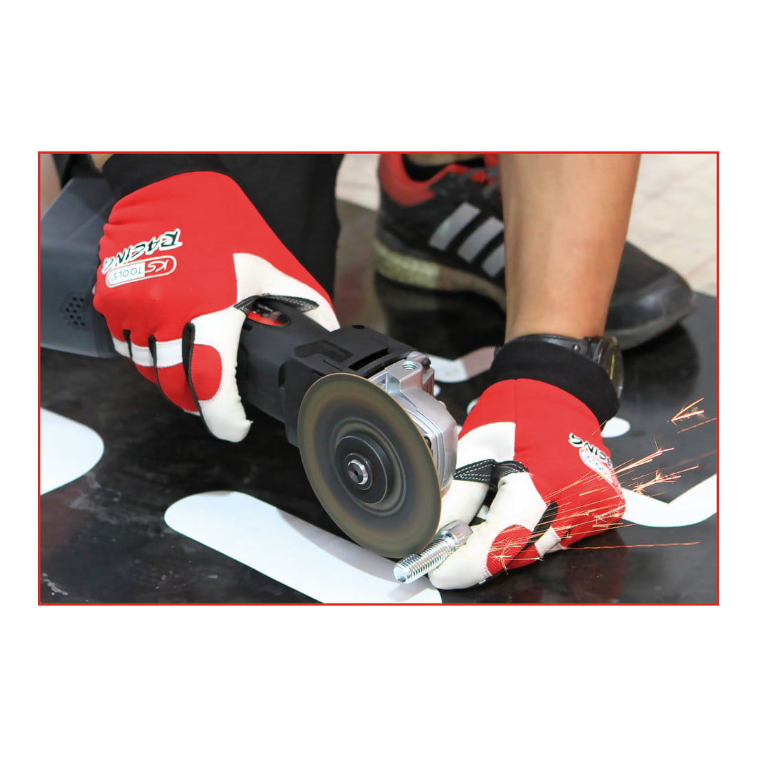 KS Tools Leder-Mechaniker-Handschuh