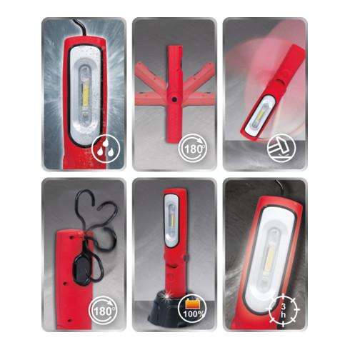 KS Tools LEDMAX POWER STRIPE LED-Akku-Arbeitslampe, knickbar