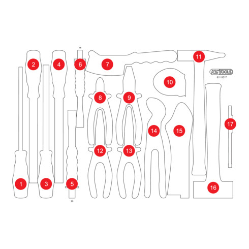 KS Tools Leere Schaumstoffeinlage zu 811.0017