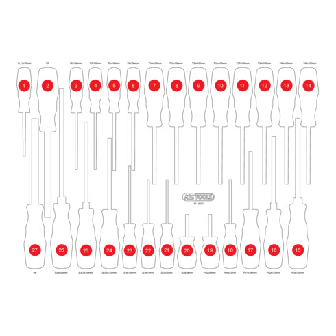 KS Tools Leere Schaumstoffeinlage zu 811.0027