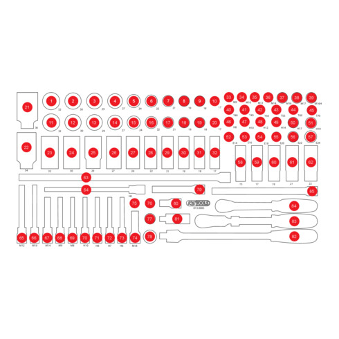 KS Tools Leere Schaumstoffeinlage zu 813.0085