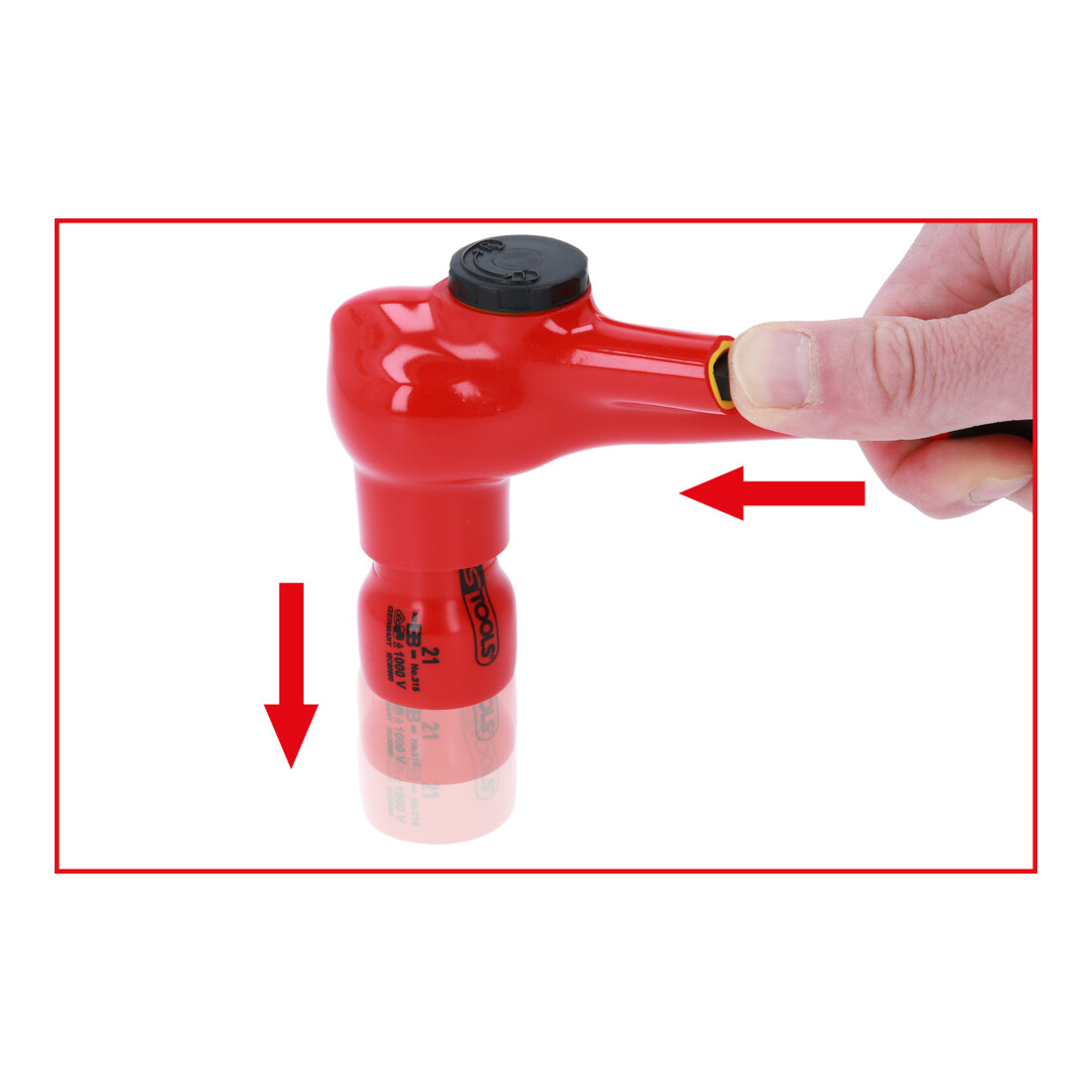 KS Tools Leva a cricco 1/2" isolata, 32 denti