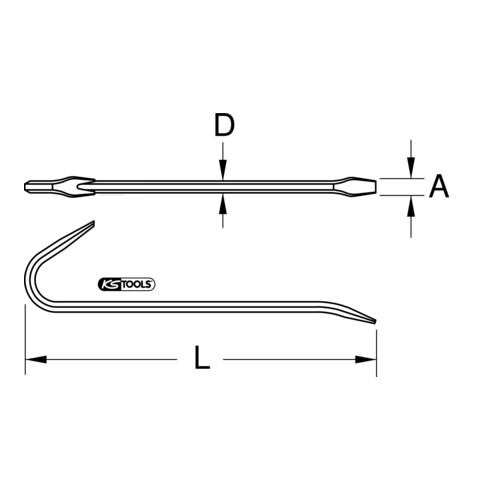 KS Tools Levachiodi in acciaio inox, curva