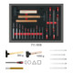 KS Tools lime, ciseau et marteau, 18 pièces en système 1/1
