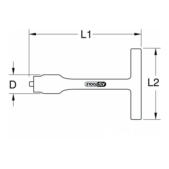 KS Tools Limiteur de couple pré-réglé 3/8" poignée en T avec revêtement isolant, 12 Nm