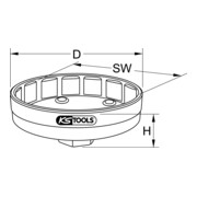 KS Tools LKW Ölfilterschlüssel SW 92, 15Flächen-3
