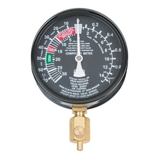 KS Tools manometer Ø 92mm gemonteerd op plaat