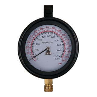 KS Tools Manomètre Ø 100,0 mm, 0 - 10 bar avec raccord rapide 1/4".