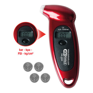 KS Tools Manometro digitale per pneumatici, 0,20-10,0 bar