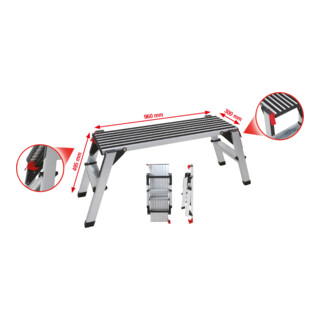 KS Tools Marche-pied en aluminium, 1000x405x480mm