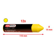 KS Tools markeerkrijt, geel, set van 12-2