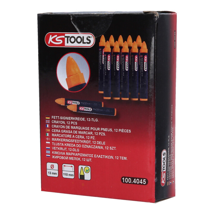 KS Tools markeerkrijt, geel, set van 12