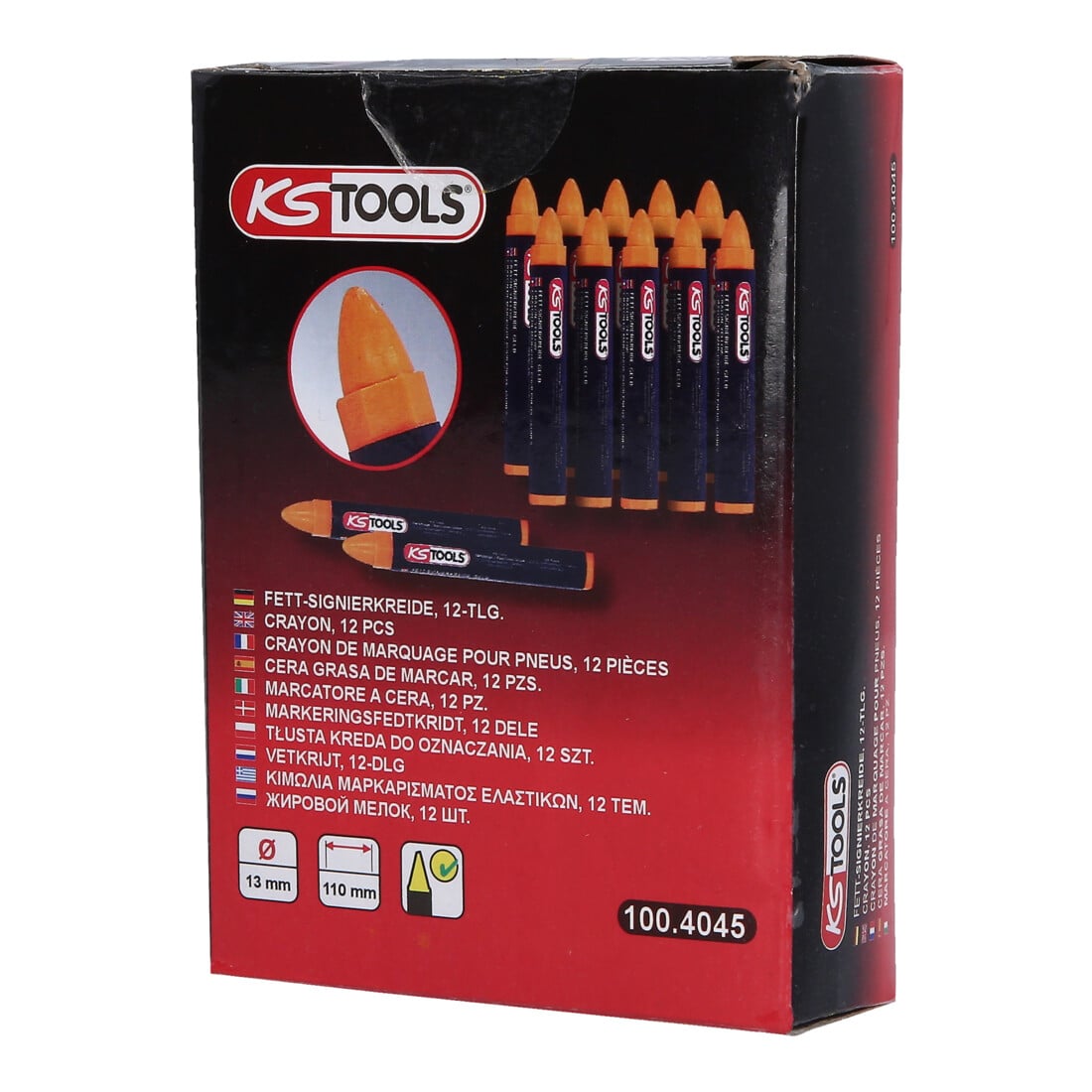 KS Tools markeerkrijt, geel, set van 12