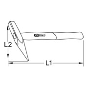 KS Tools Martello con punta BRONZEplus con manico in noce-3