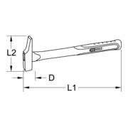 KS Tools Martello da carpentiere, forma francese-3