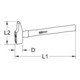 KS Tools Martello da montatore manico in frassino, forma francese, 2000g-3