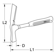 KS Tools Martello da muratore, forma berlinese, 600 g-4