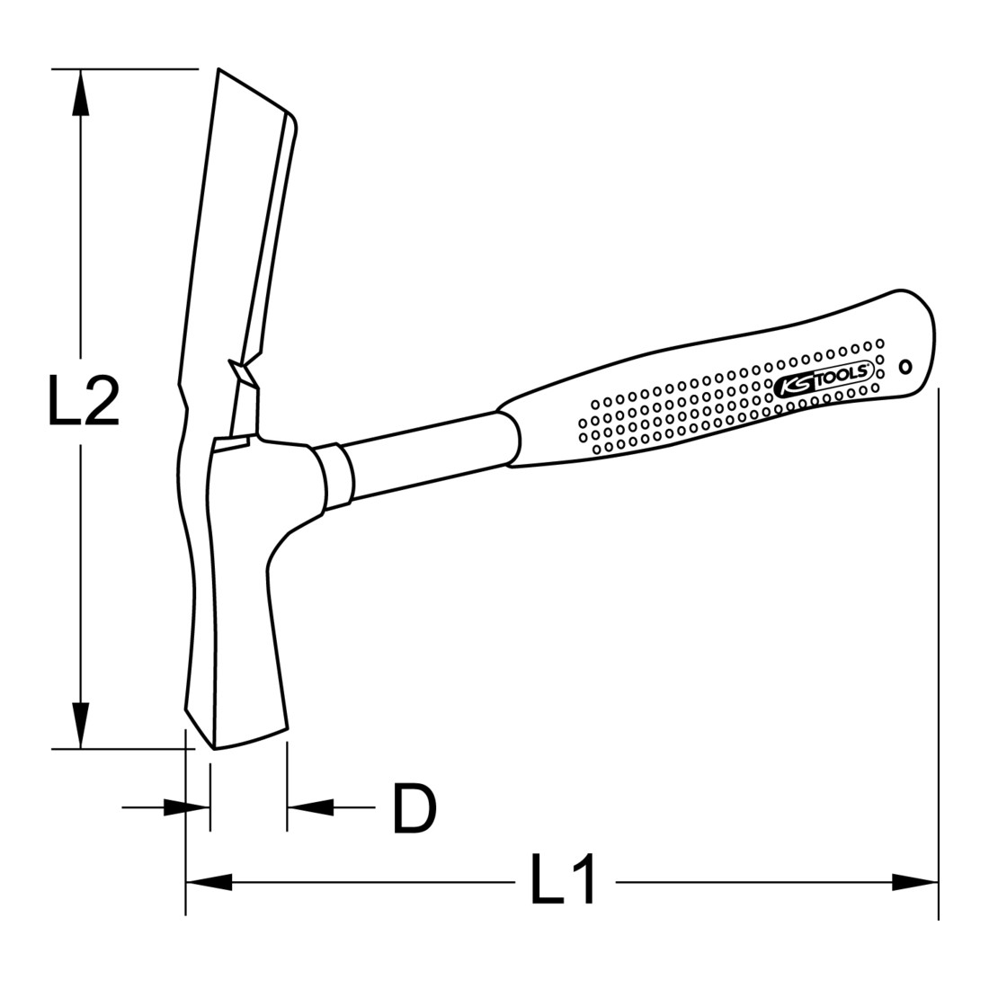 KS Tools Martello da muratore, forma berlinese, 600 g