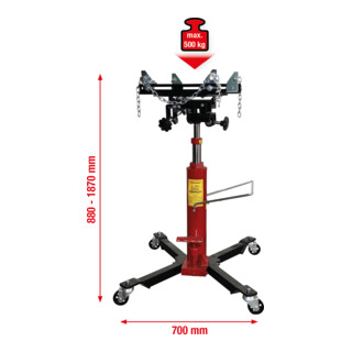 KS Tools Martinetto idraulico ad ingranaggi con tavolo, 500kg