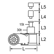 KS Tools Martinetto idropneumatico  30tc15t-5