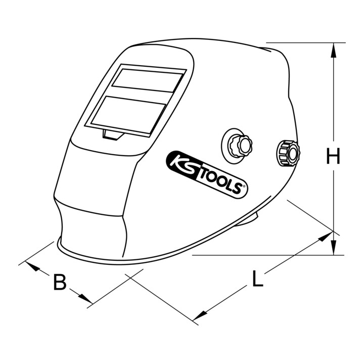 KS Tools Masque de soudure avec lampe frontale intégrée