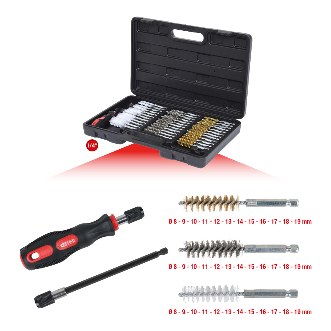 KS Tools MASTER reinigingsborstelset, 38 dlg.