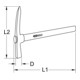 KS Tools Maurerhammer, Genfer Form, 750g-3