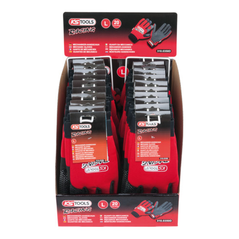 KS Tools Mechaniker-Handschuh, Display, 20 Paar