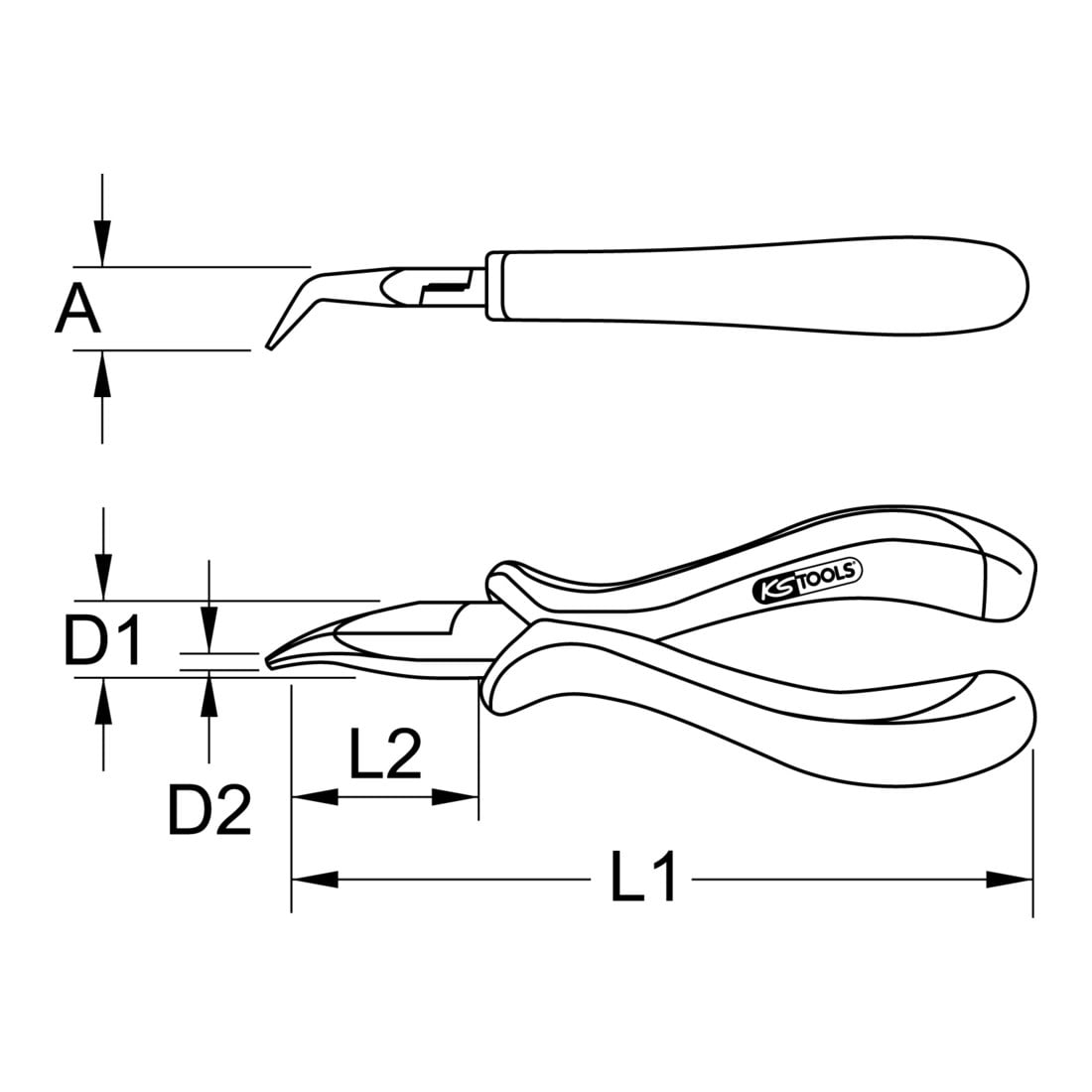 KS Tools mechanische precisie halfrond bekken gebogen, 130mm