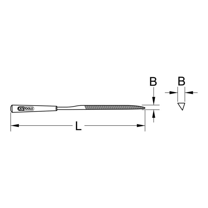 KS Tools Messer-Nadelfeile, 5mm