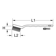 KS Tools messing draad bougieborstel 2-rijig, 170mm-4
