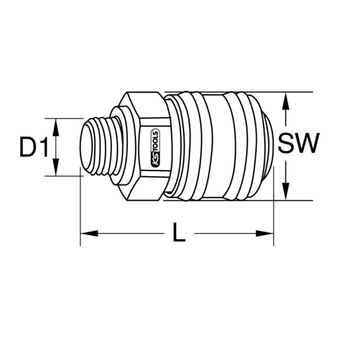 KS Tools Messing-Kupplung mit Außengewinde