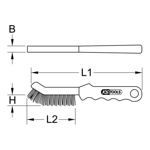 KS Tools messing remklauw draadborstel 2 Rijen