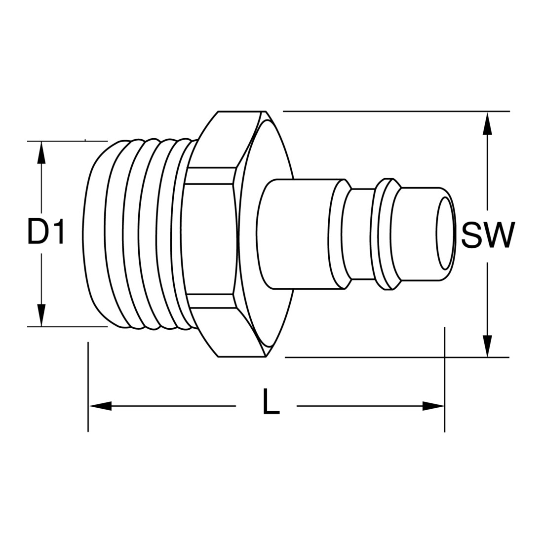 KS Tools Messing-Stecknippel mit Außengewinde