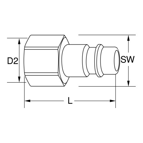 KS Tools Messing-Stecknippel mit Innengewinde