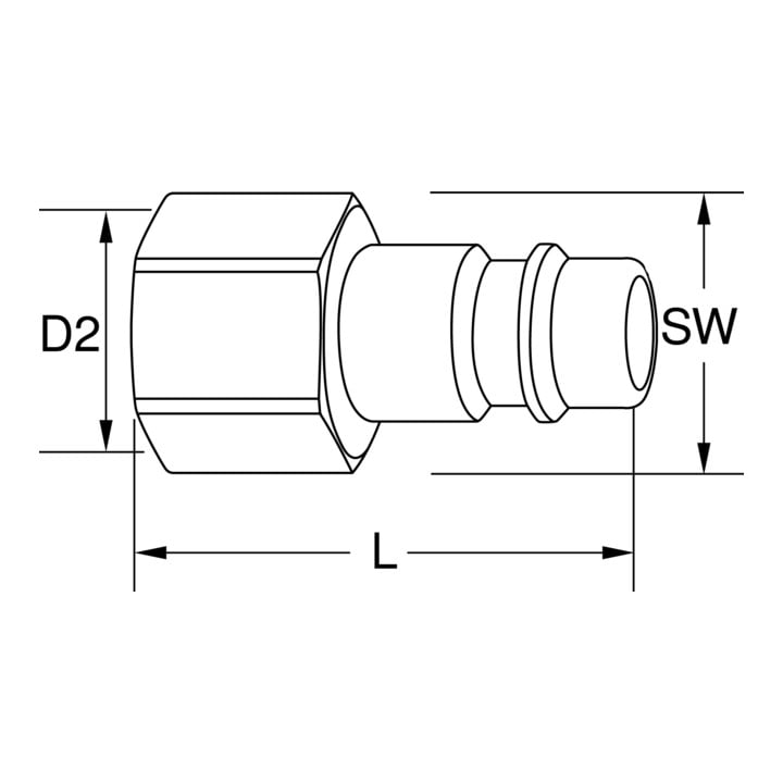 KS Tools Messing-Stecknippel mit Innengewinde, G1/4"IG