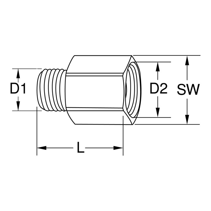 KS Tools messing verloopnippel, G1/2 "ET x G3/8 "IT
