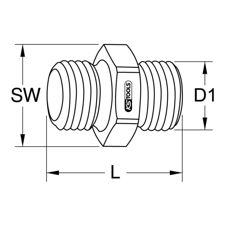 KS Tools messing verloopnippel, G1/4 "ET