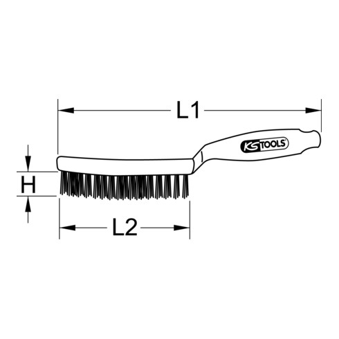 KS Tools Messingdraht-Handdrahtbürste 3-reihig, 285mm