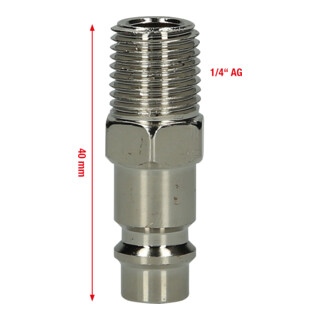 KS Tools Metall-Stecknippel, 1/4"AG, Europa
